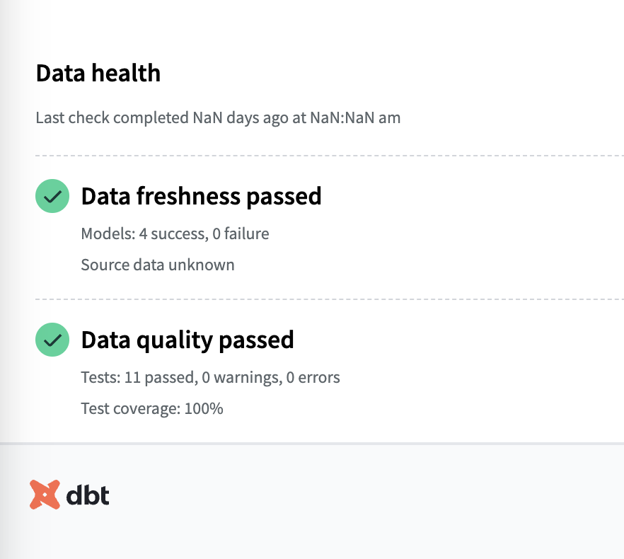 Use exposures to embed data health tiles in your dashboards to distill trust signals for data consumers.